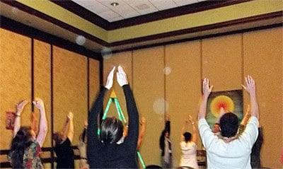 Orbs dancing during a joyful moment of the Golden Ray Intensive!