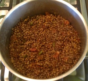 cooked lentils