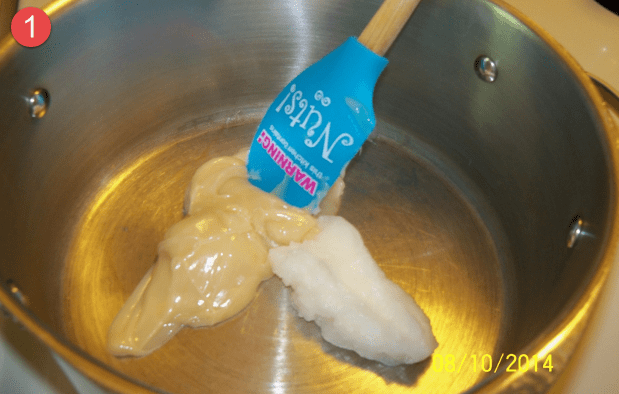 honey and coconut oil in skillet